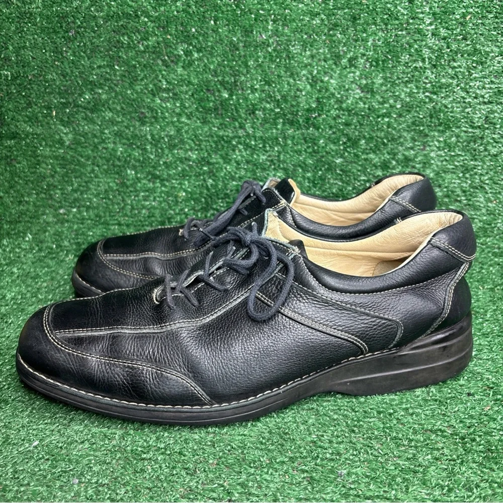 Johnson & Murphy 12 M Black Sheepskin Oxford Lace Up‎ Comfortable Dress Shoes